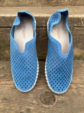 Ilse Jacobsen Tulip 139 Sky Blue Perforated Slip-On Shoes